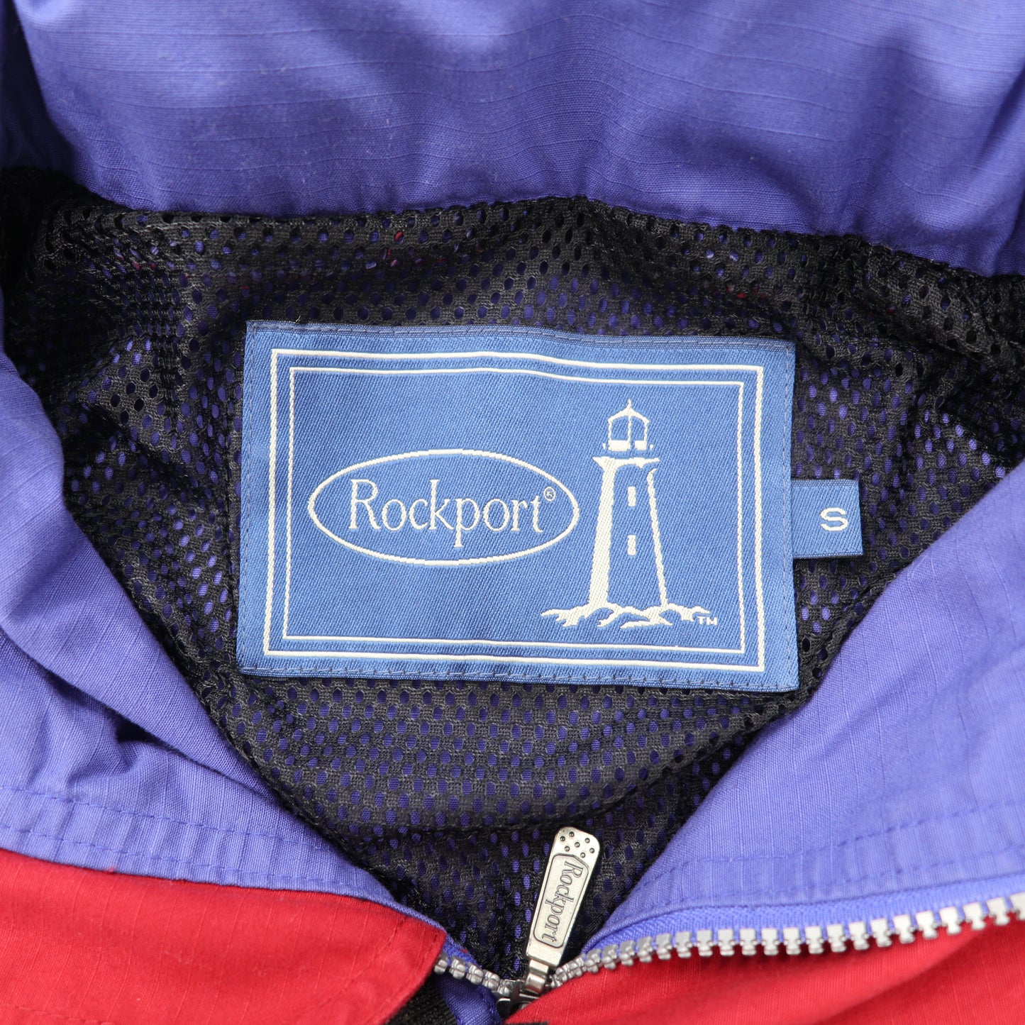 Rockport セーリングジャケット S ブルー コットン バックロゴ 90年代
