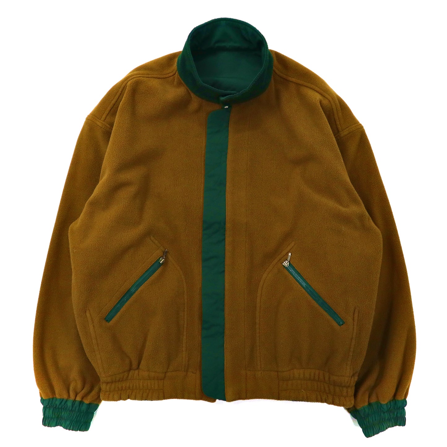 DUNHILL SPORT Nylon Switching Fleece Jacket Reversible L Green Khaki 90s
