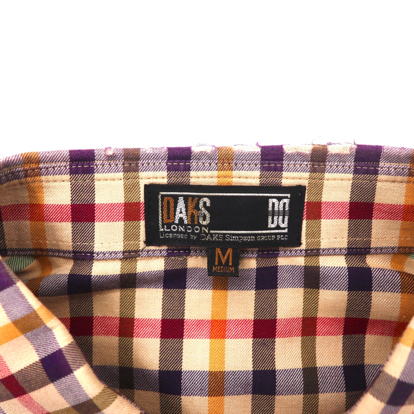 DAKS チェックシャツ M ベージュ コットン オールド 日本製