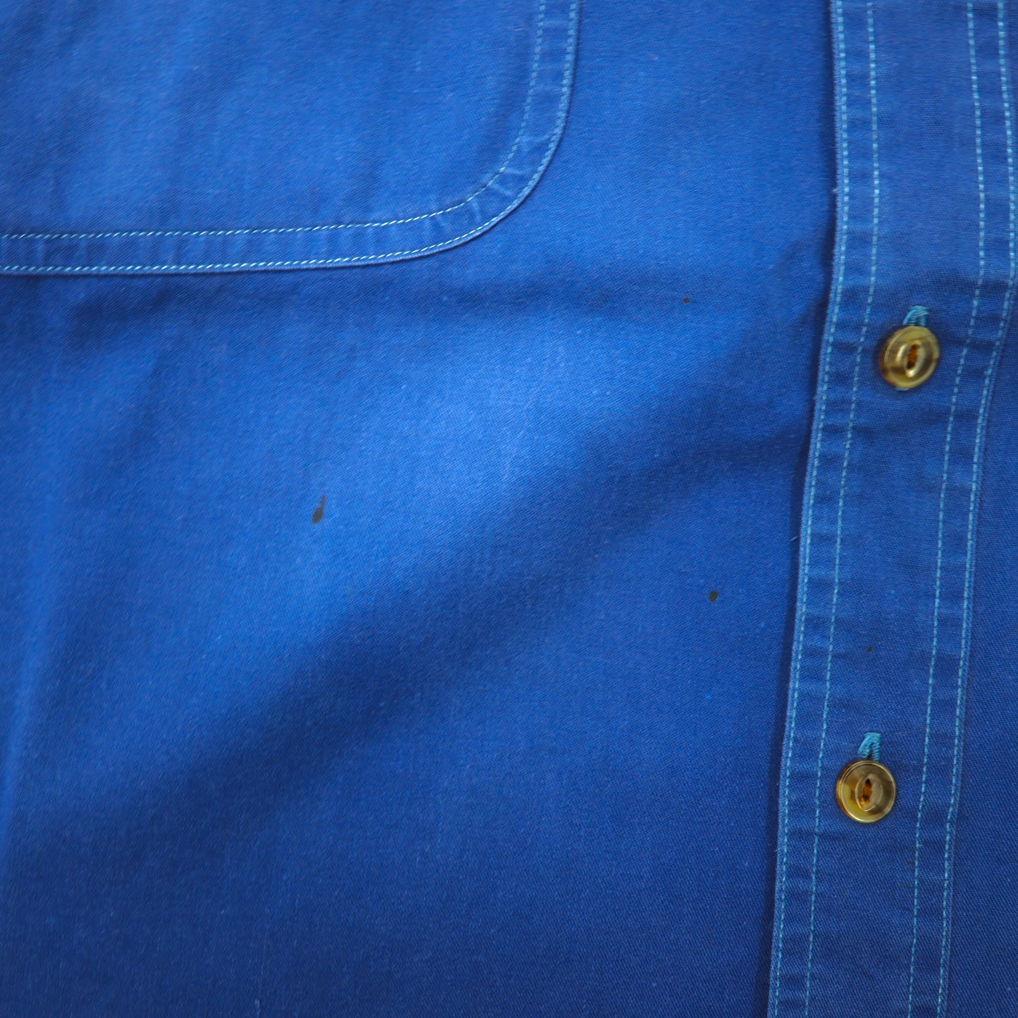 CHAPS RALPH LAUREN 半袖ボタンダウンシャツ L ブルー コットン ビッグサイズ スモールロゴ刺繍