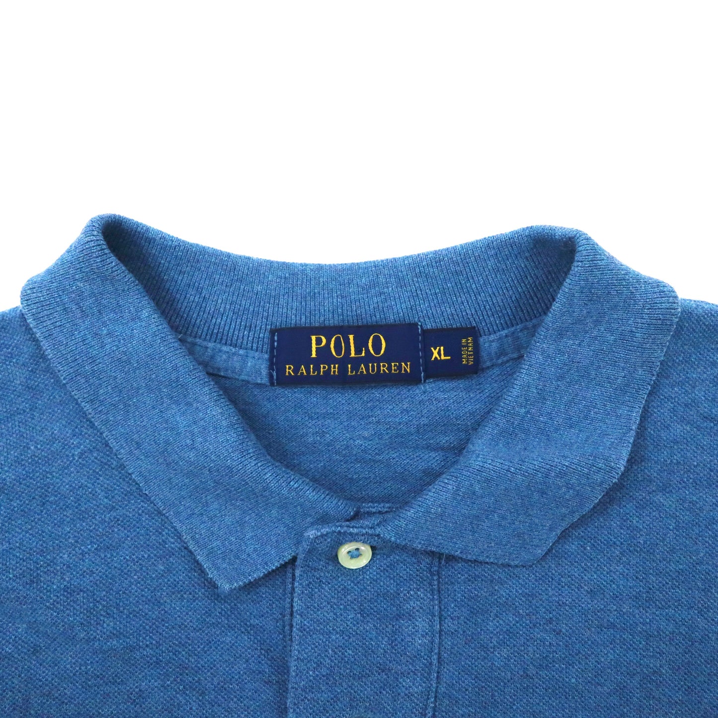 POLO RALPH LAUREN ビッグサイズ 長袖ポロシャツ XL ブルー コットン 鹿の子 スモールポニー刺繍