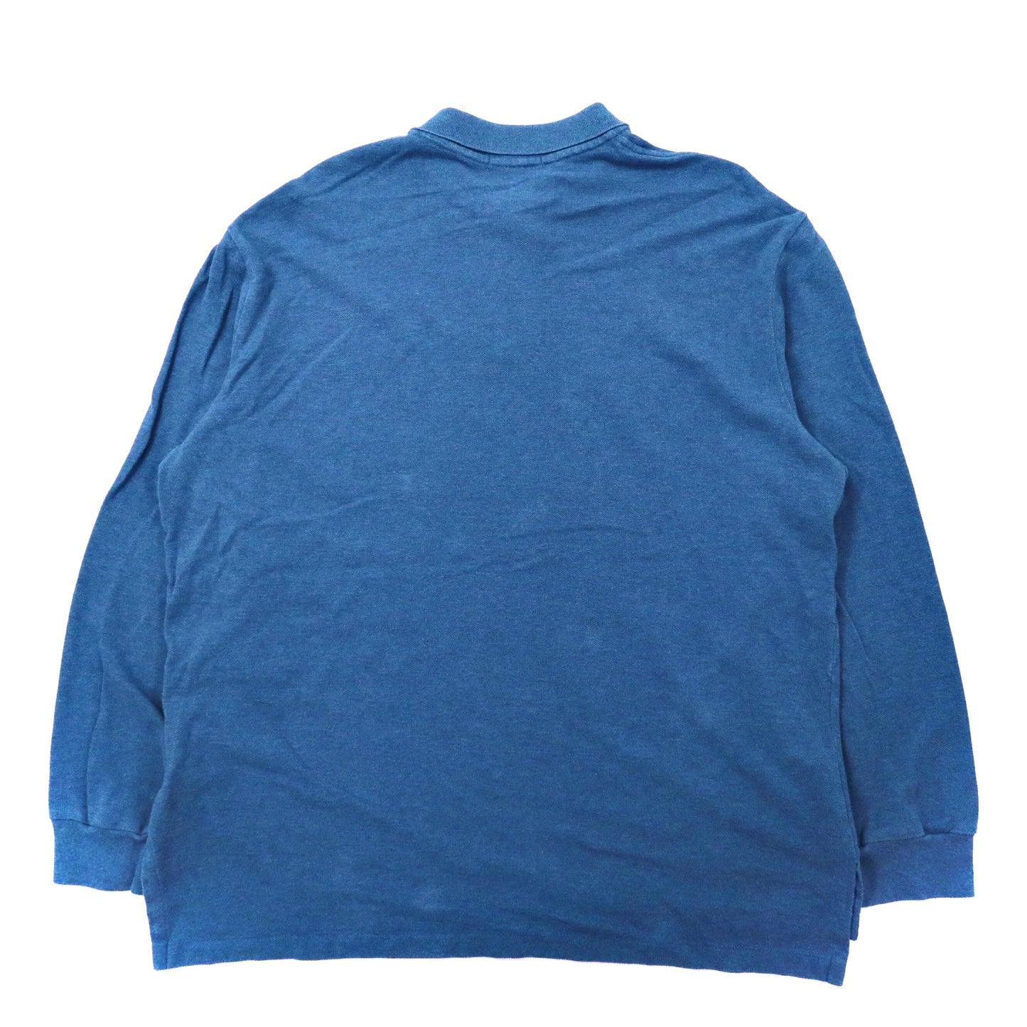 POLO RALPH LAUREN ビッグサイズ 長袖ポロシャツ XL ブルー コットン 鹿の子 スモールポニー刺繍
