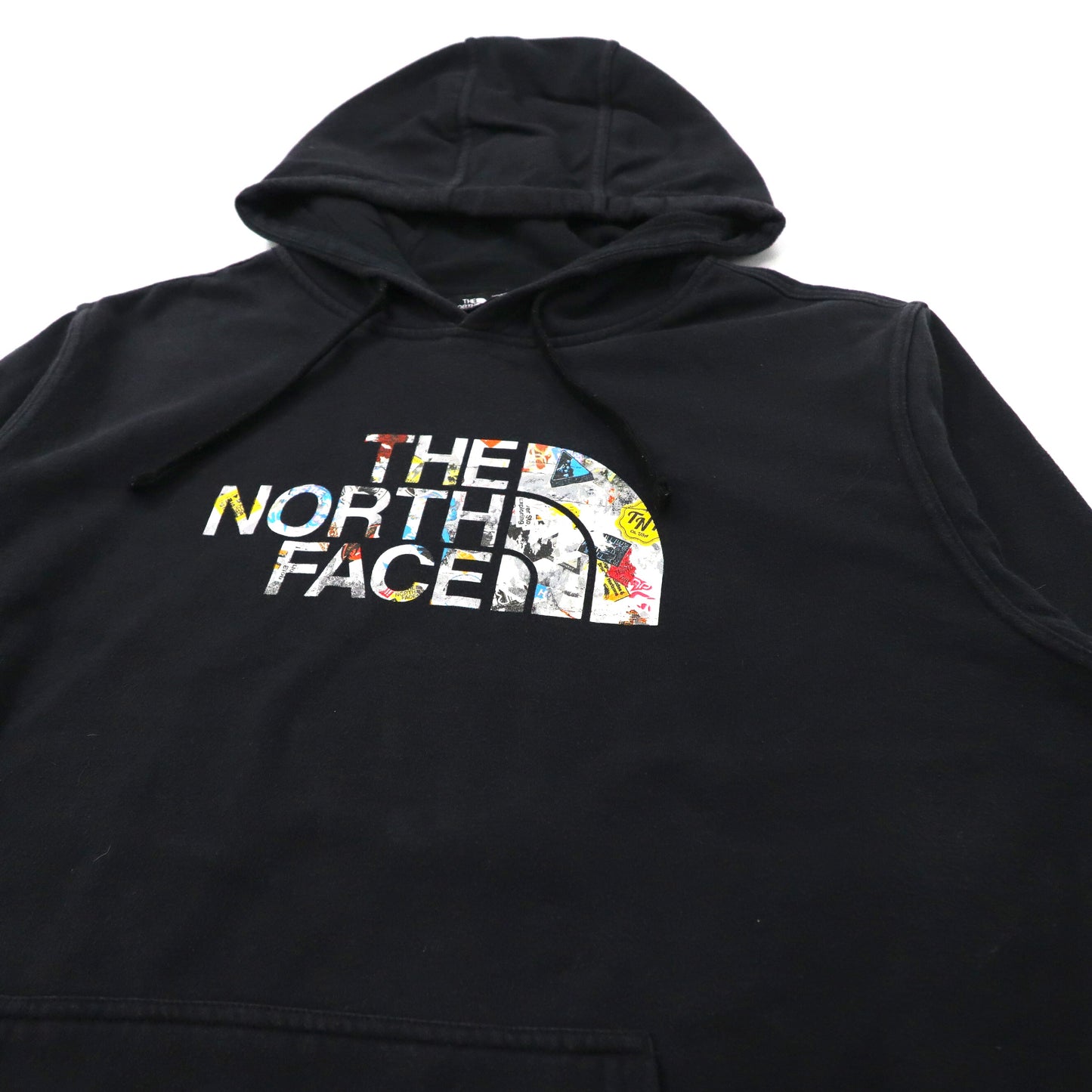 THE NORTH FACE ロゴプリントパーカー L ブラック コットン 裏起毛