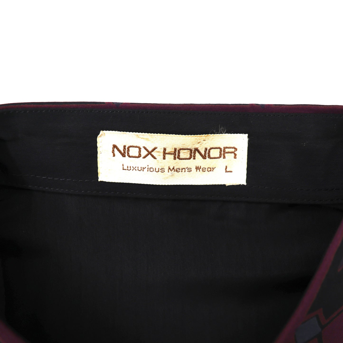 NOX HONOR ポリシャツ L ブラック 総柄 日本製