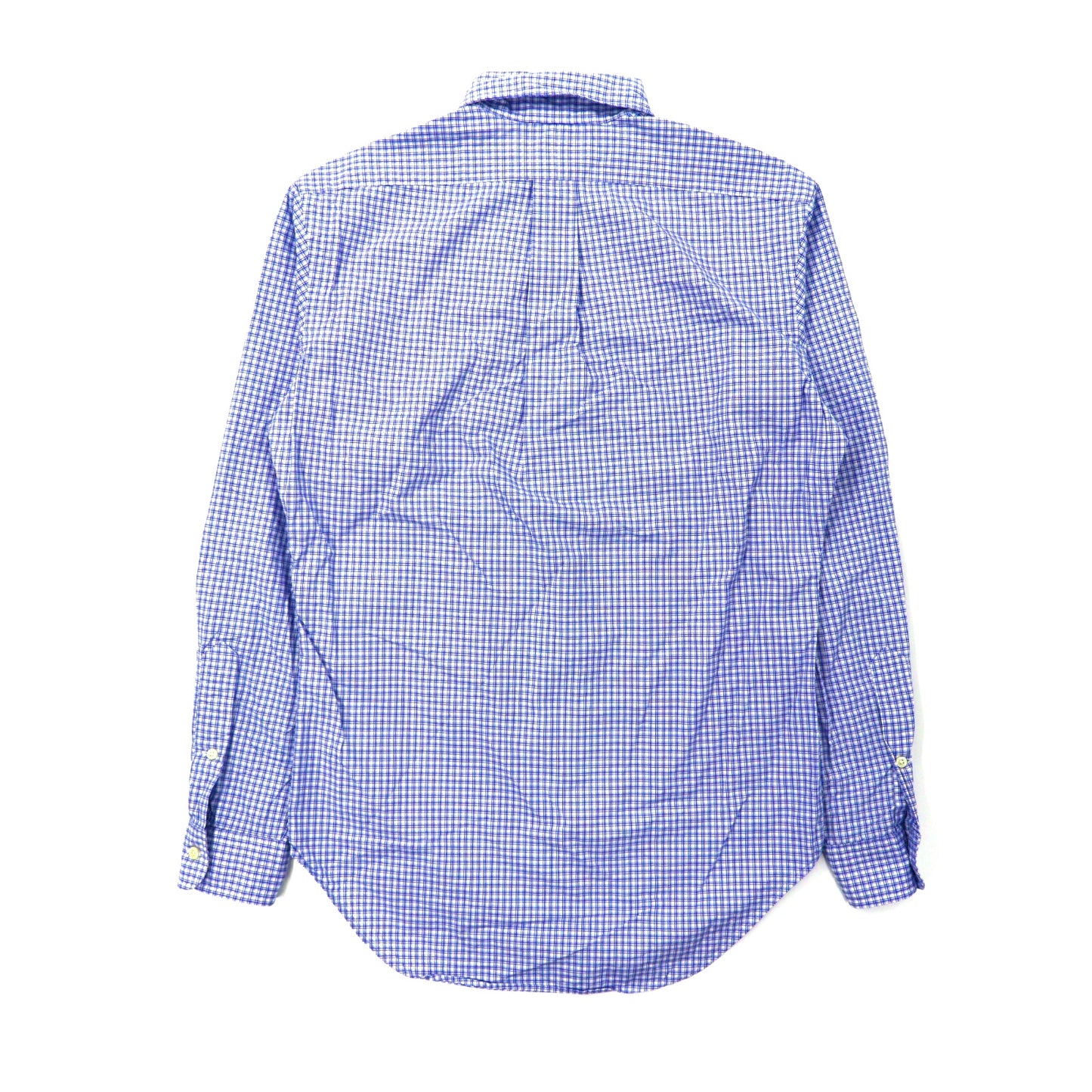 Ralph Lauren ボタンダウンシャツ XS ブルー チェック コットン CLASSIC FIT スモールロゴ刺繍