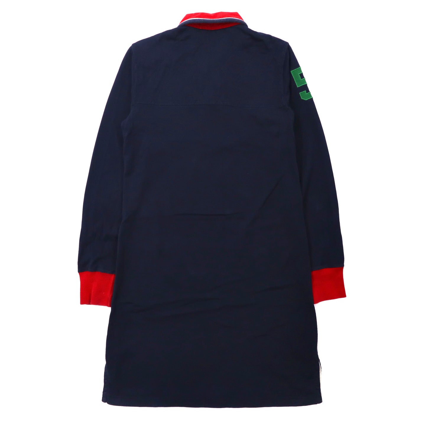 RALPH LAUREN RUGBY SHIRT Dress L Navy Cotton Emblem logo 