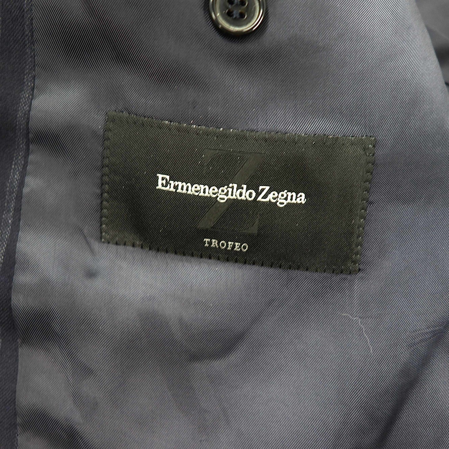 ERMENEGILDO ZEGNA 2B suit setup 52 Navy Striped Wool Italian Made 