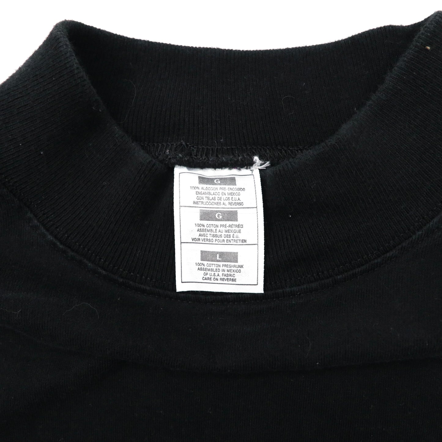 Vintage High-Neck LS T-Shirt ハイネック ロングスリーブTシャツ L ブラック コットン メキシコ製
