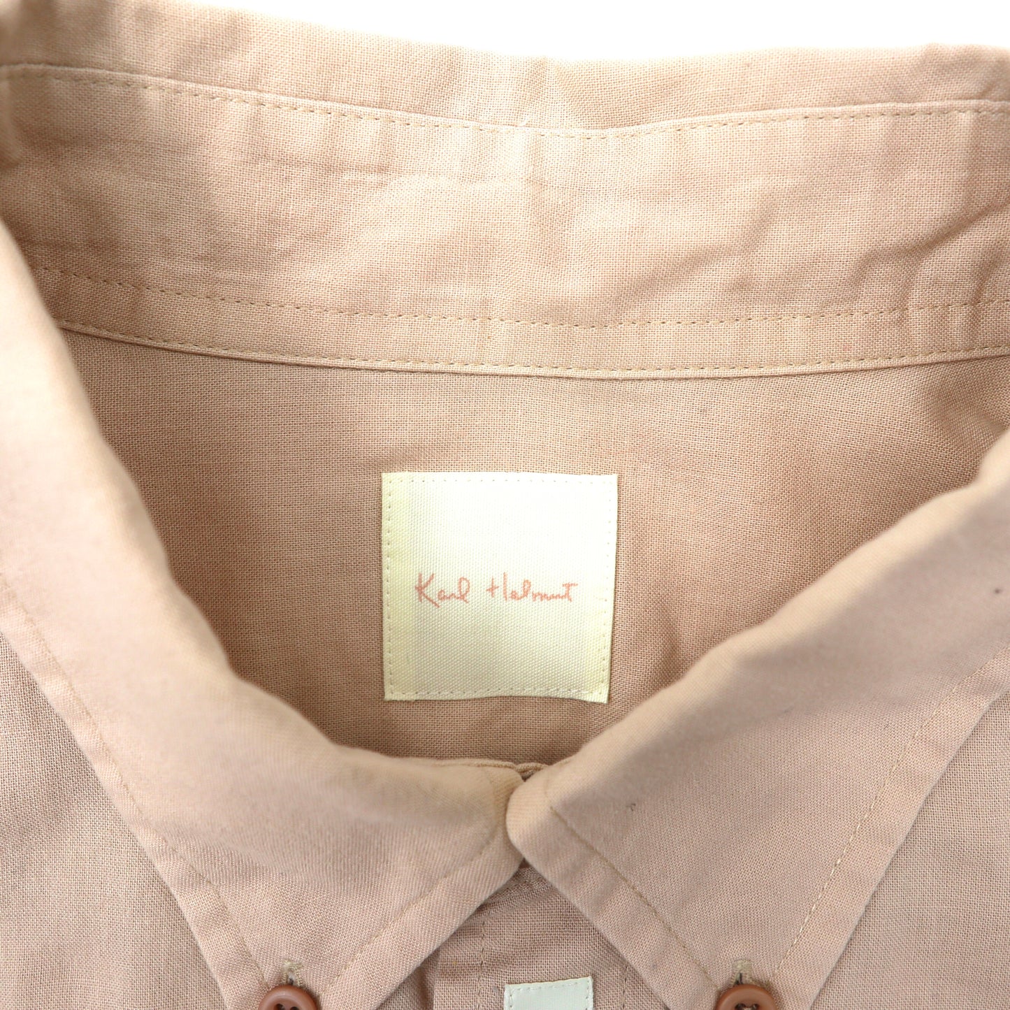 Karl Helmut ( PINKHOUSE ) ボタンダウンシャツ L ピンク コットン ビッグサイズ ロゴ総柄