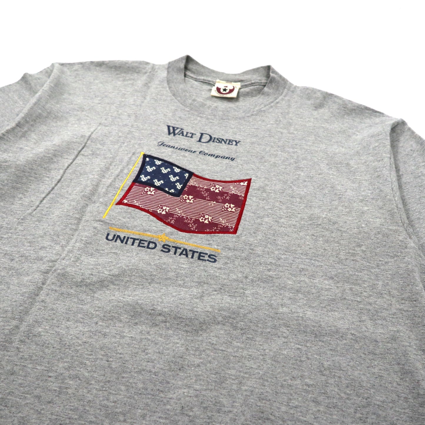 DISNEY ビッグサイズTシャツ XL グレー コットン 星条旗 90年代 USA製