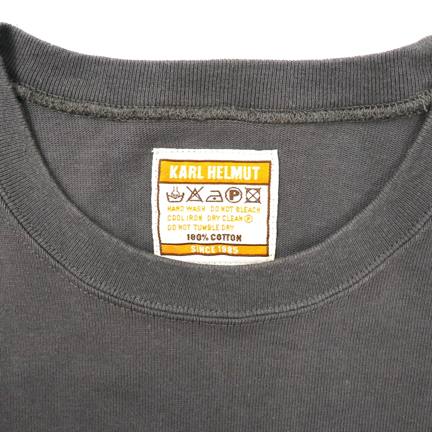 KARL HELMUT ロングスリーブTシャツ L グレー コットン テープロゴ 90年代