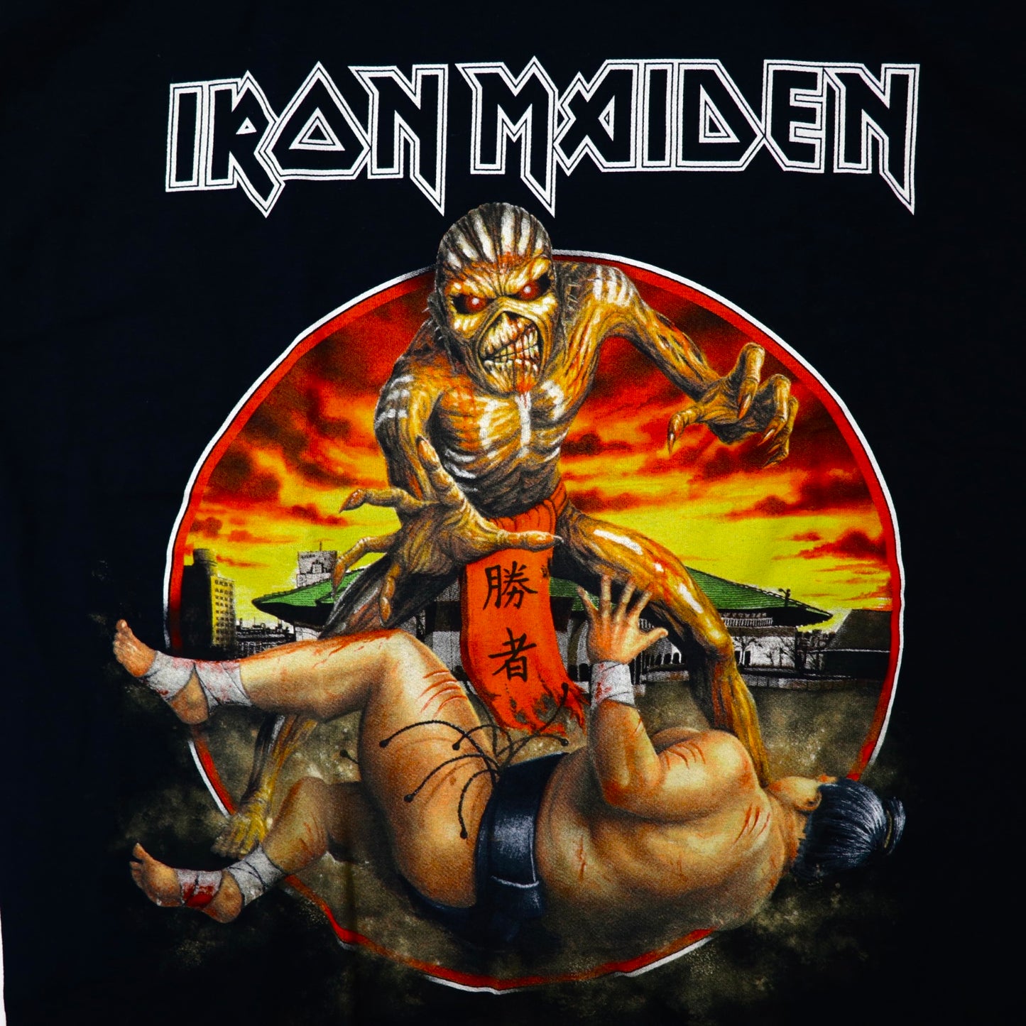 Gildan Band T-Shirt L Black Iron Maiden 2016 Ryogoku Japan Limited