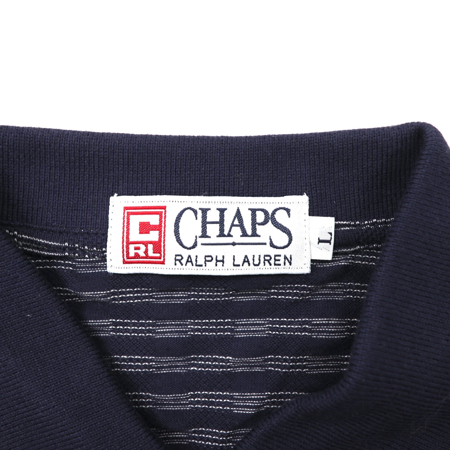 CHAPS RALPH LAUREN ポロシャツ L ネイビー ボーダー コットン 未使用品