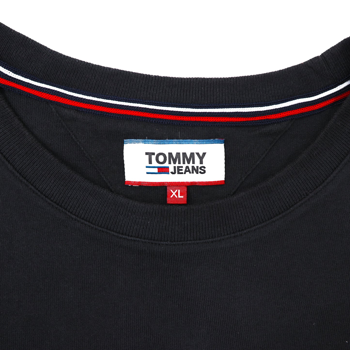 TOMMY JEANS Tシャツ XL ブラック コットン ロゴプリント