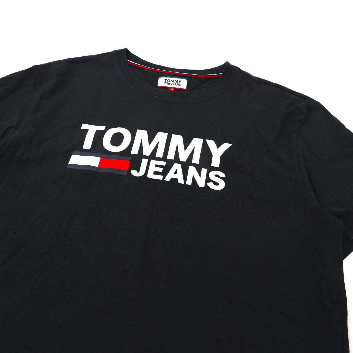 TOMMY JEANS Tシャツ XL ブラック コットン ロゴプリント