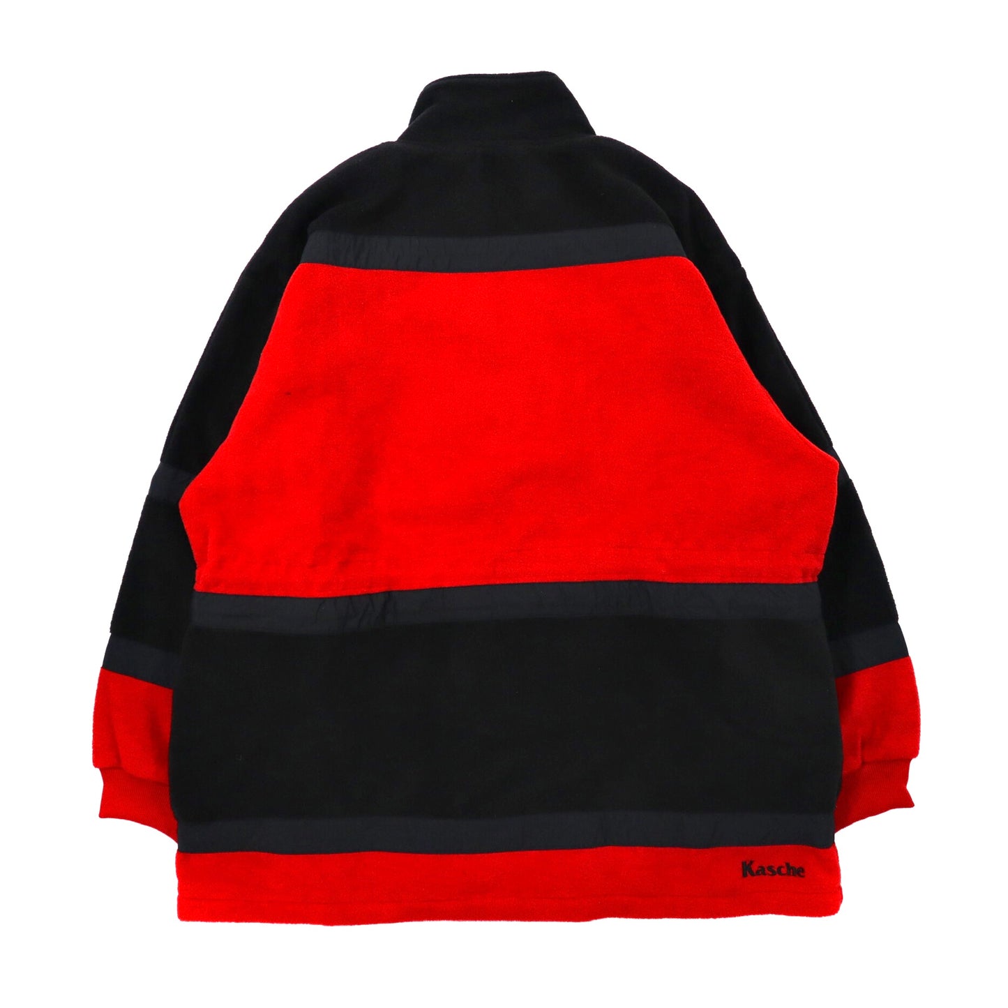 kasche ビッグサイズ フリースジャケット 2XL レッド ポリエステル ドロスト ロゴ刺繍 90年代 未使用品