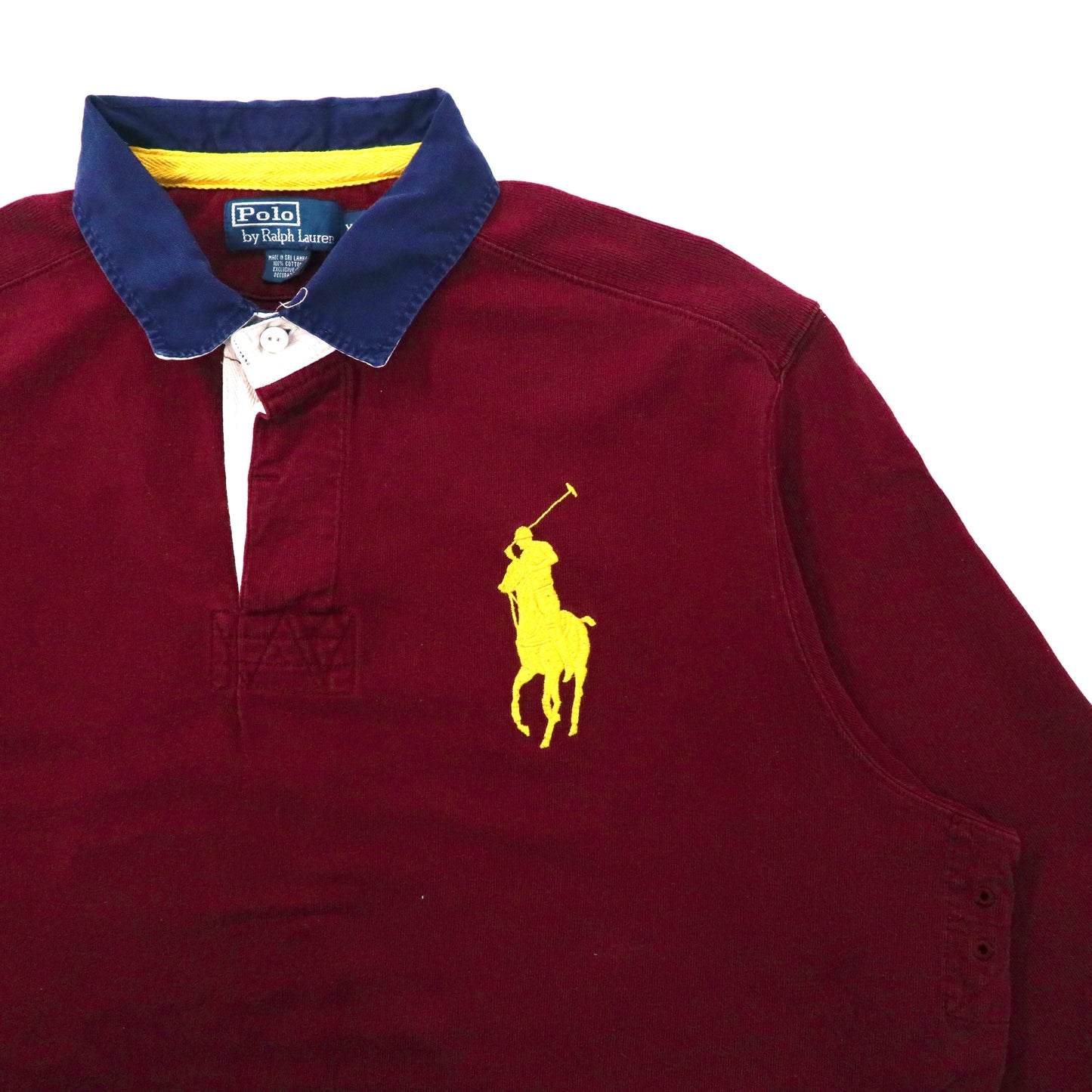 Polo by Ralph Lauren ビッグサイズ ラガーシャツ XL ボルドー コットン ナンバリング ビッグポニー刺繍