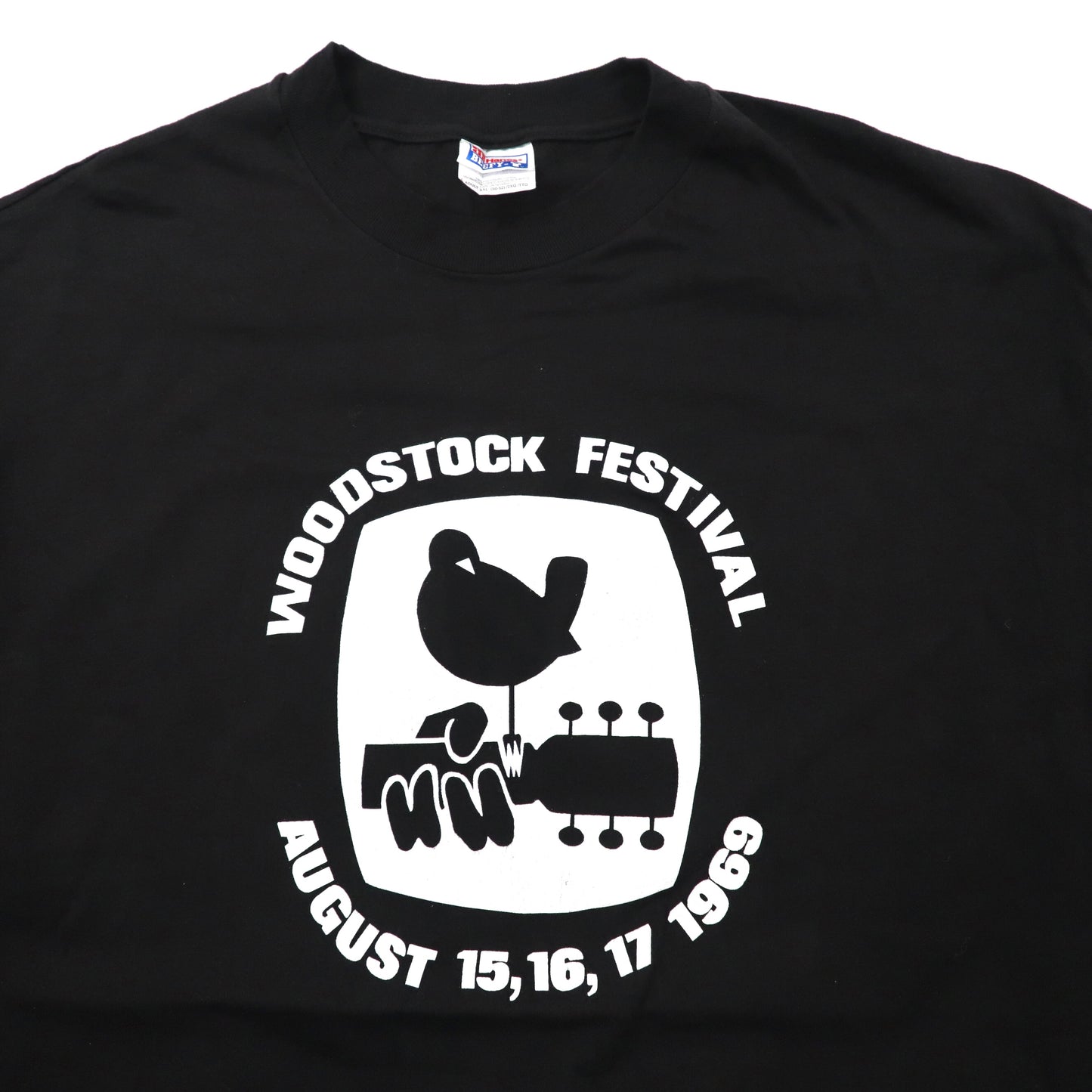 WOODSTOCK ビッグサイズ バンドTシャツ XXL ブラック コットン 両面プリント Hanes  ウッドストック WOODSTOCK FESTIVAL 1969 90年代 メキシコ製