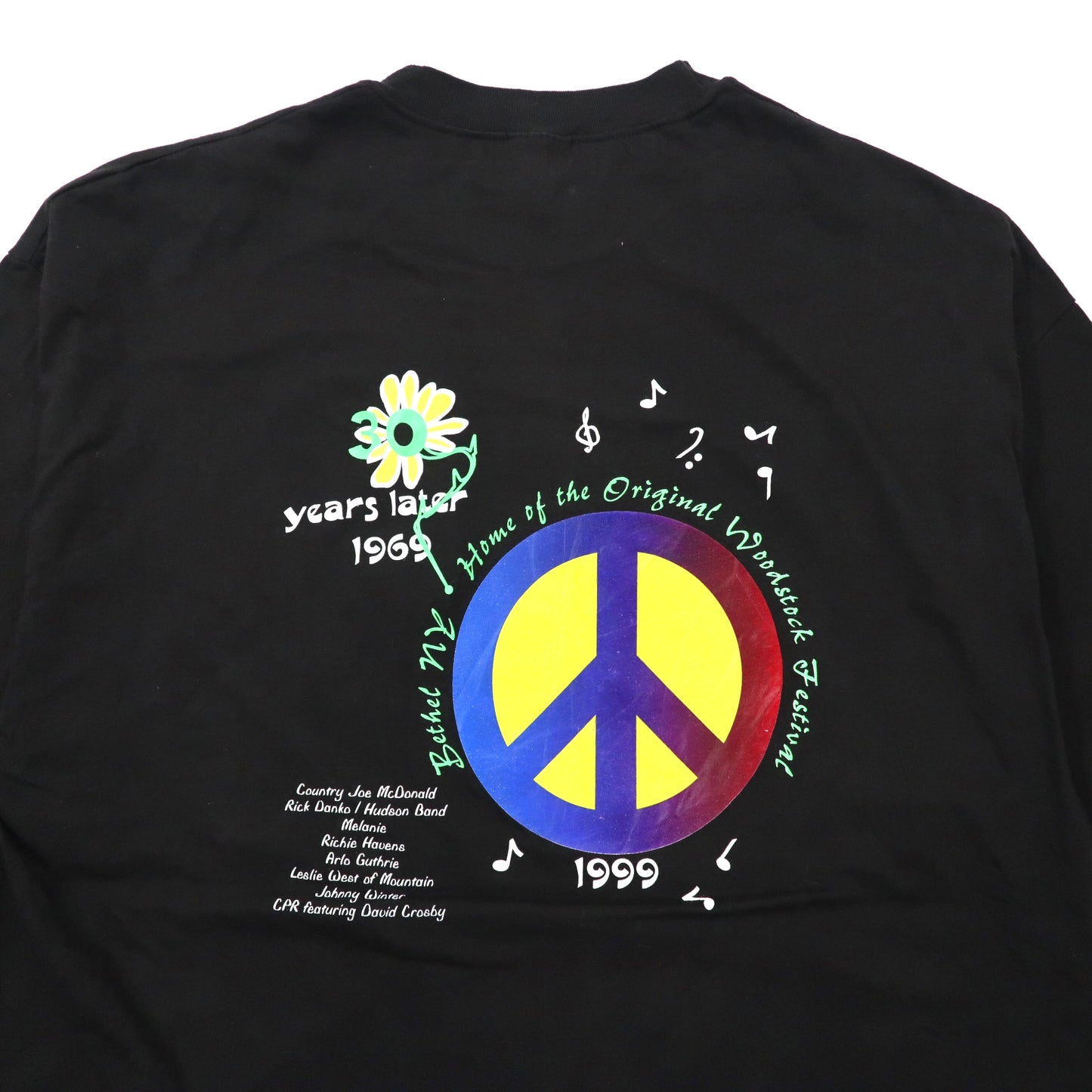 WOODSTOCK ビッグサイズ バンドTシャツ XXL ブラック コットン 両面プリント Hanes  ウッドストック WOODSTOCK FESTIVAL 1969 90年代 メキシコ製