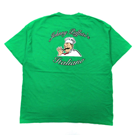 GILDAN ビッグサイズ ポップアートTシャツ 2XL グリーン コットン Johnny Laffuto's Italiano ニカラグア製