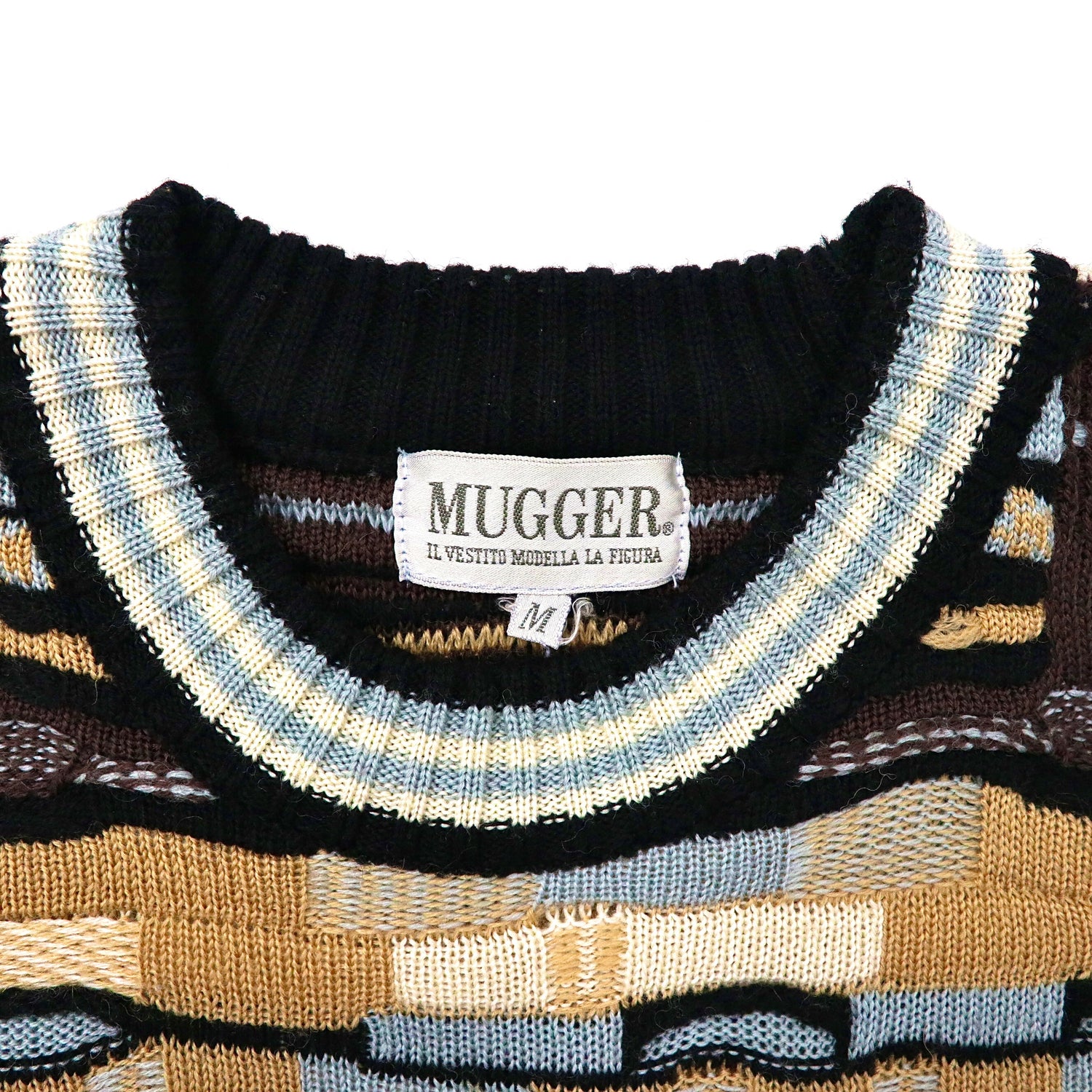 Mugger 3D Knit Sweater M Multicolor Acrylic 90s – 日本然リトテ