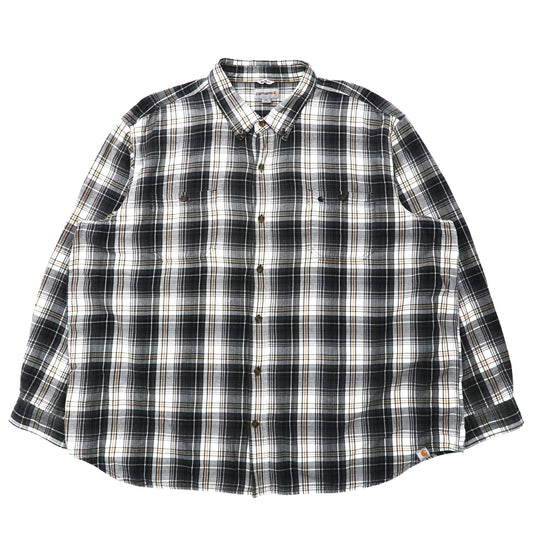 carhartt ビッグサイズ ワークシャツ 4XL グレー チェック コットン RELAXED FIT