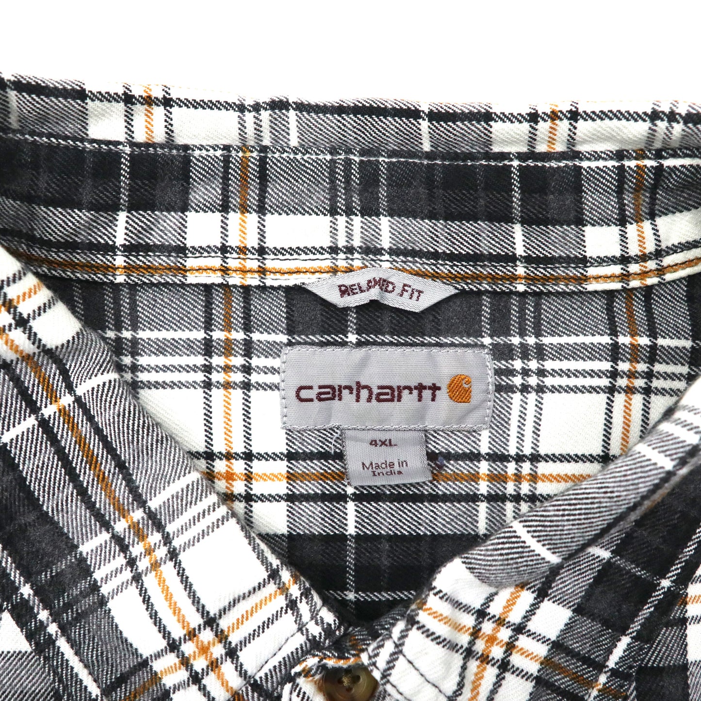 carhartt ビッグサイズ ワークシャツ 4XL グレー チェック コットン RELAXED FIT