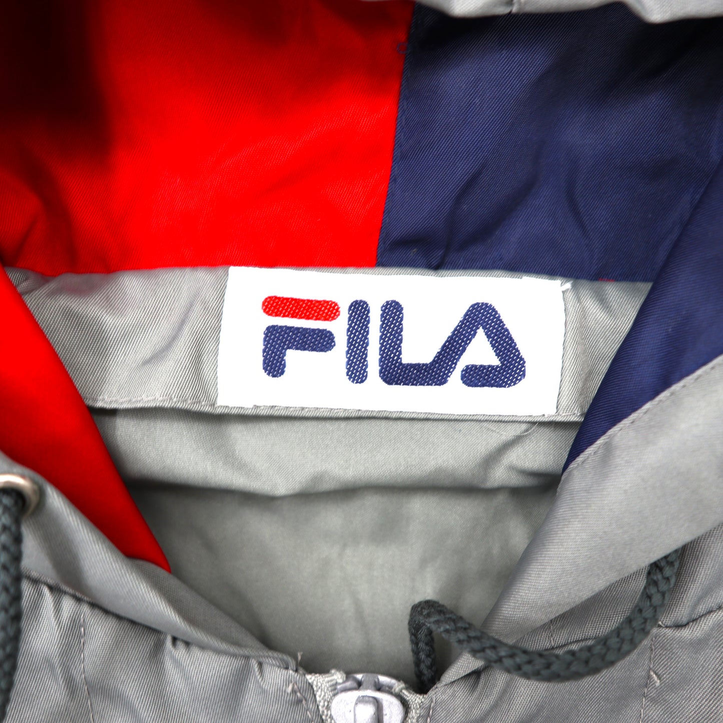 FILA ロングアノラックパーカー S-M グレー ハーフジップ ビッグサイズ 90年代