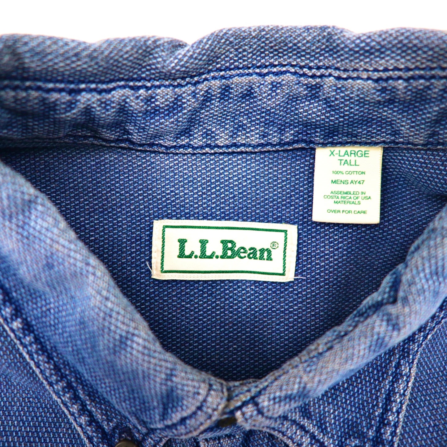 L.L.Bean ボタンダウンシャツ XL ブルー 鹿の子 コットン