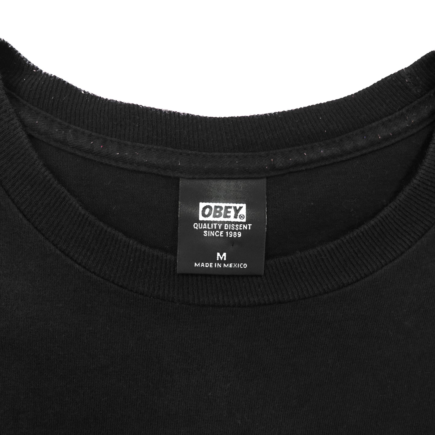 カラーブラック『OBEY』オベイ (M) コットンフードジャケット / ロゴプリント ブラック