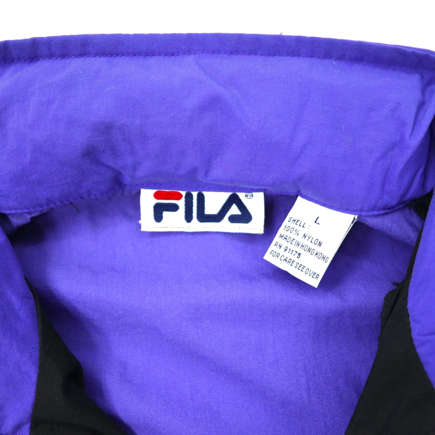 FILA ナイロンジャケット L ブラック ドロスト ビッグサイズ  フード付き  90年代