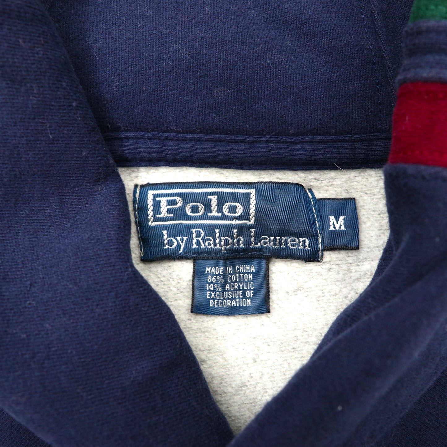 Polo by Ralph Lauren ショールカラースウェット M グレー コットン 裏起毛 スモールポニー刺繍