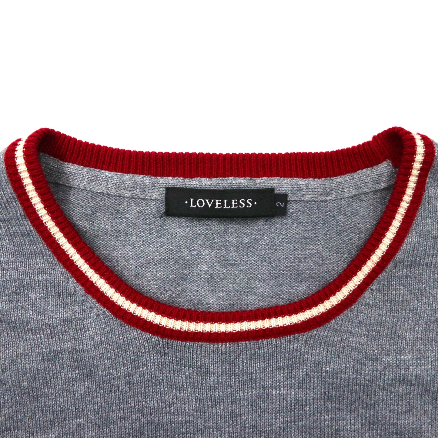 LOVELESS クルーネックニットセーター 2 グレー コットン シルク混