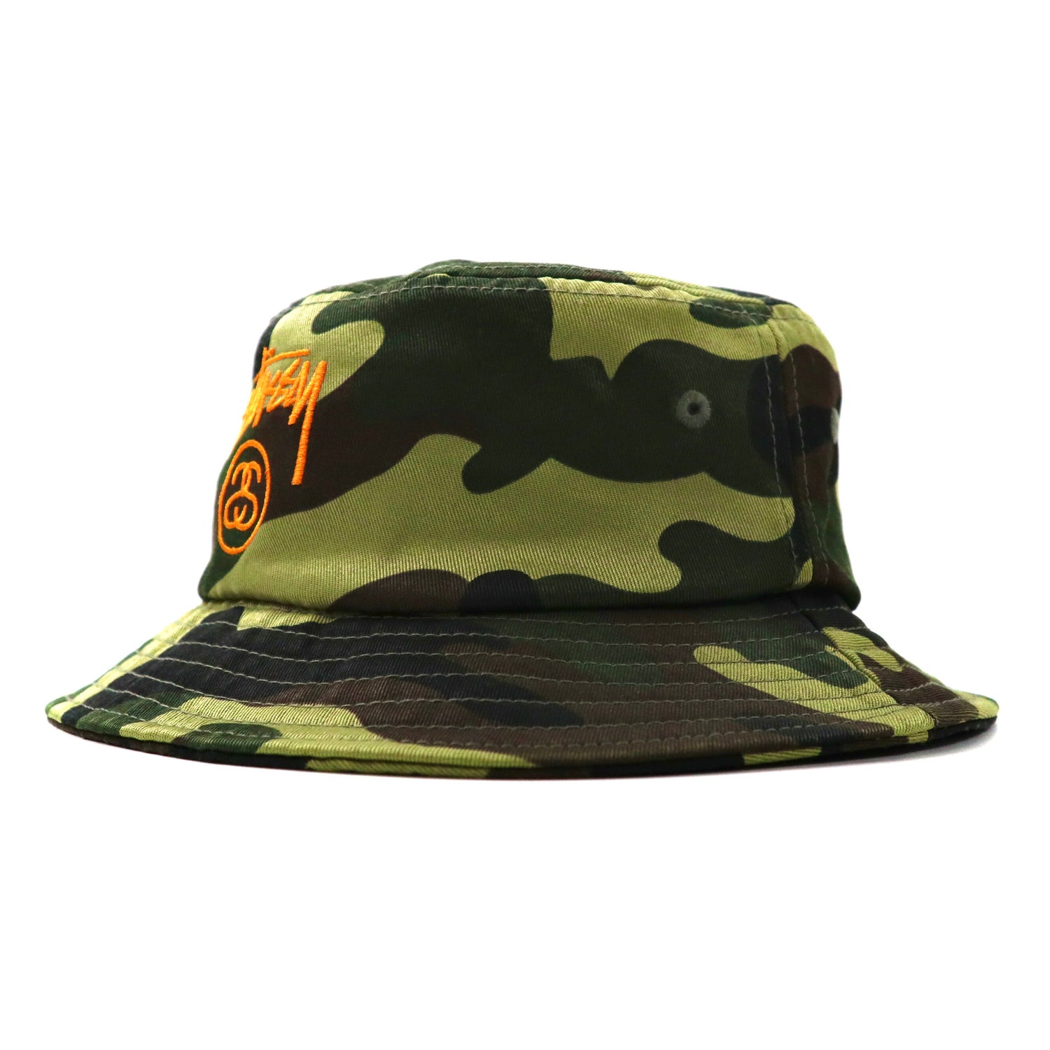 STUSSY Bucket Hat S/M Camouflage Cotton Logo