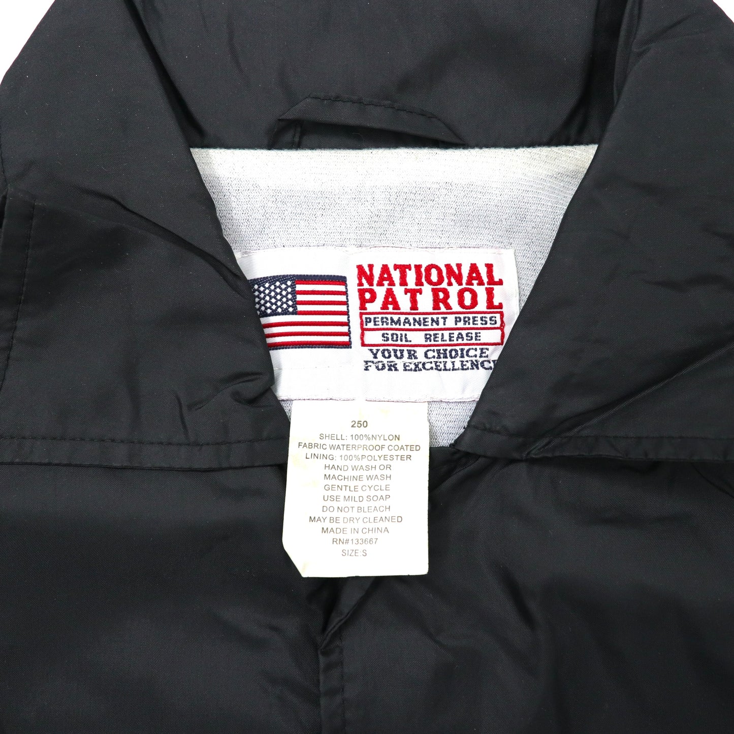 NATIONAL PATROL ビッグサイズ コーチジャケット S ブラック ナイロン ワッペン