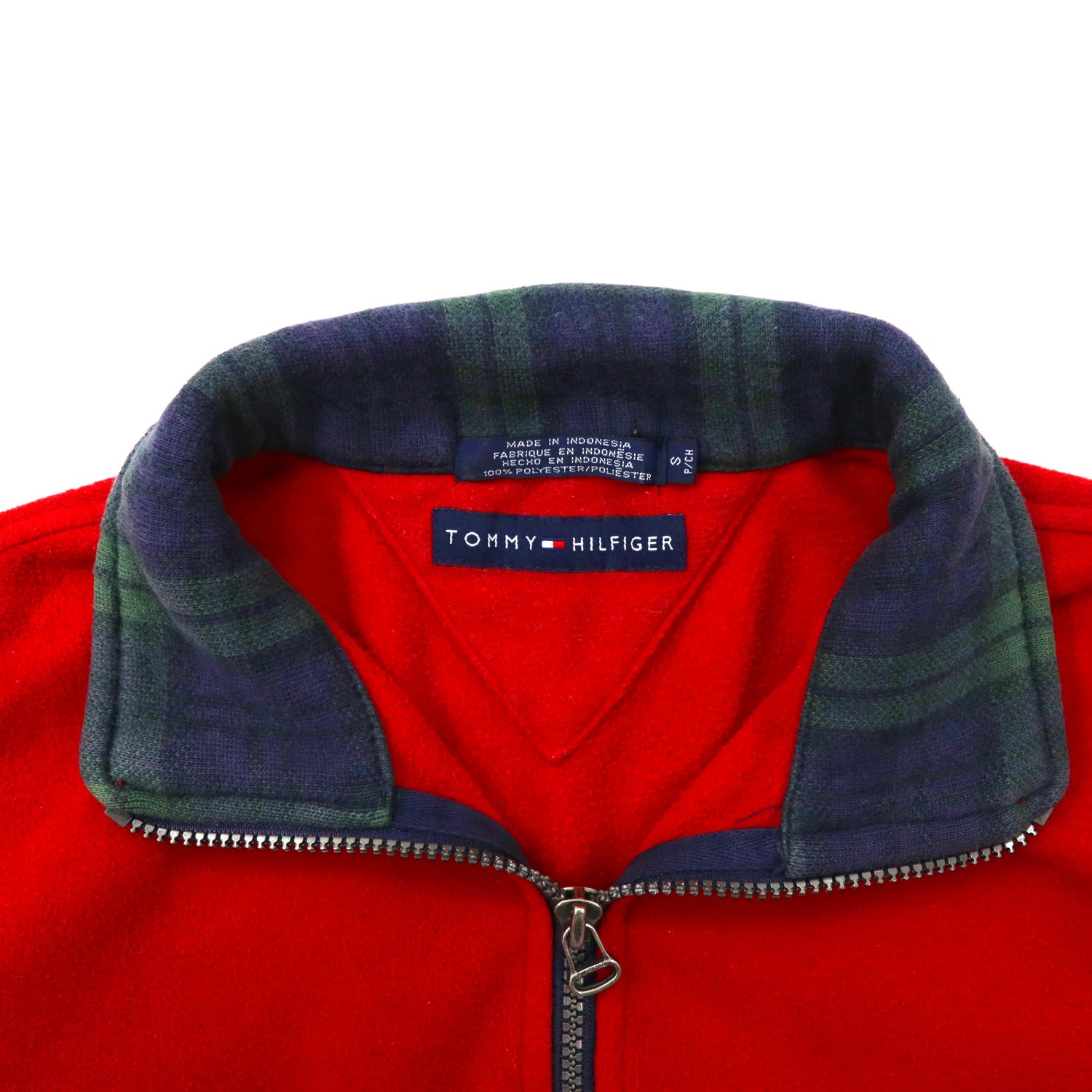 TOMMY HILFIGER Half Zip FLEECE Jacket S Red polyester One Point