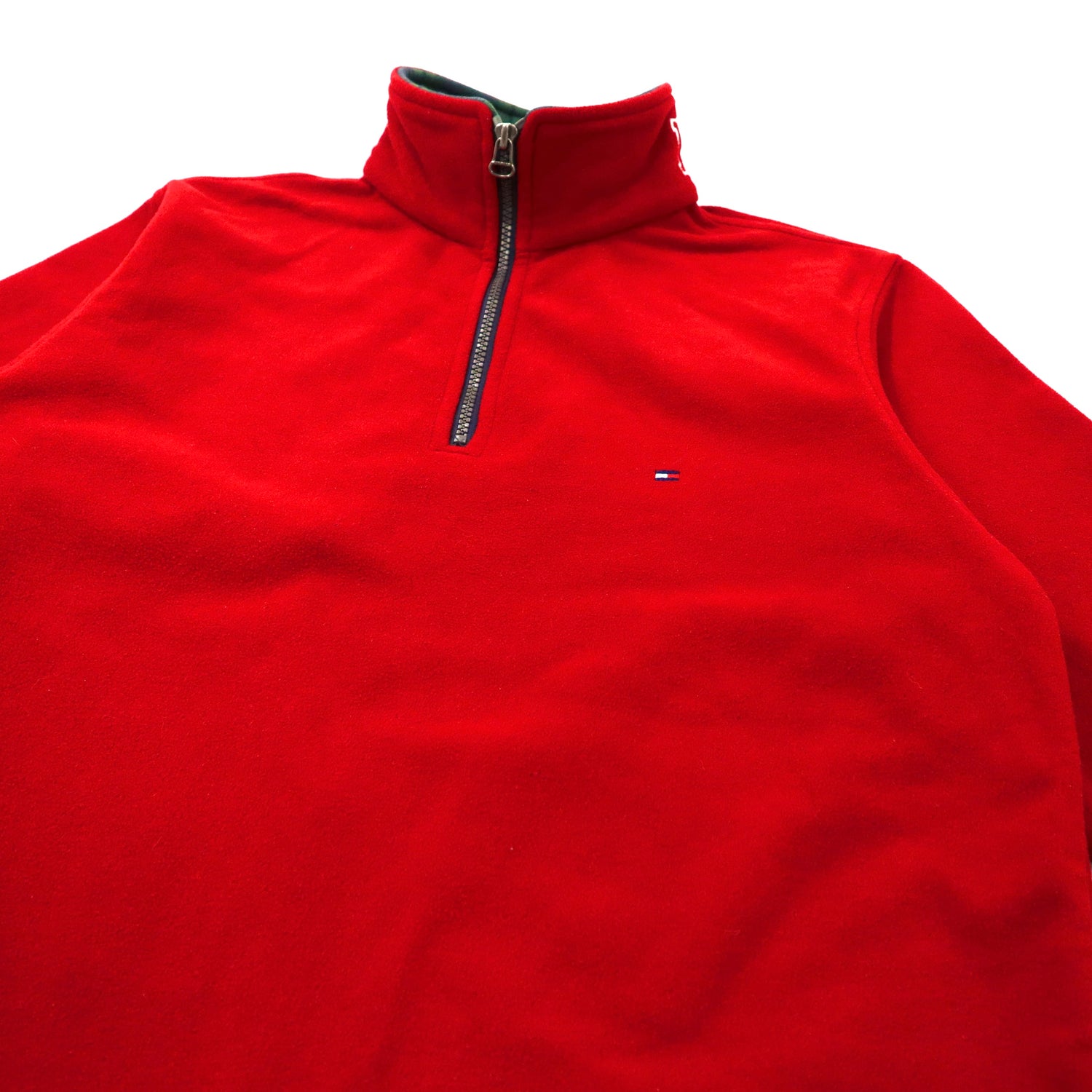 TOMMY HILFIGER Half Zip FLEECE Jacket S Red polyester One Point