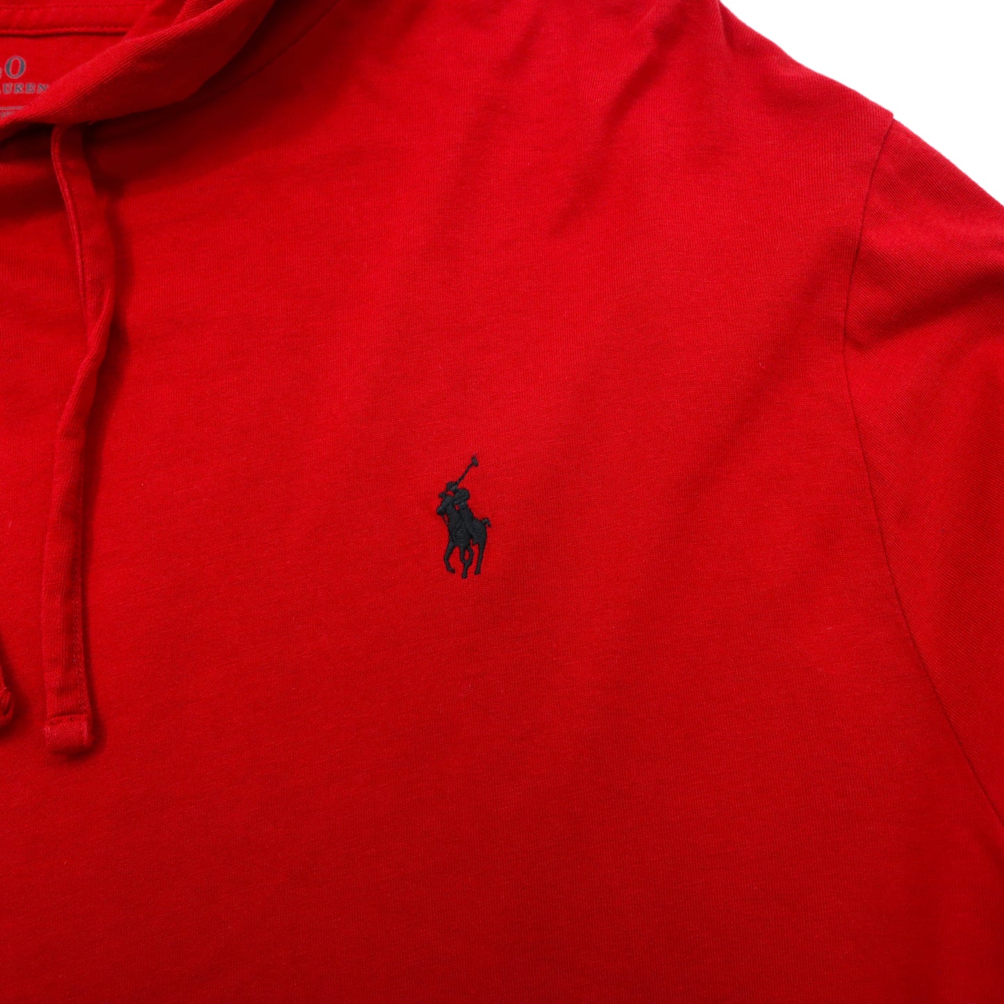 POLO RALPH LAUREN フーディー ロングスリーブTシャツ XXL レッド コットン ビッグサイズ スモールポニー刺繍 ペルー製