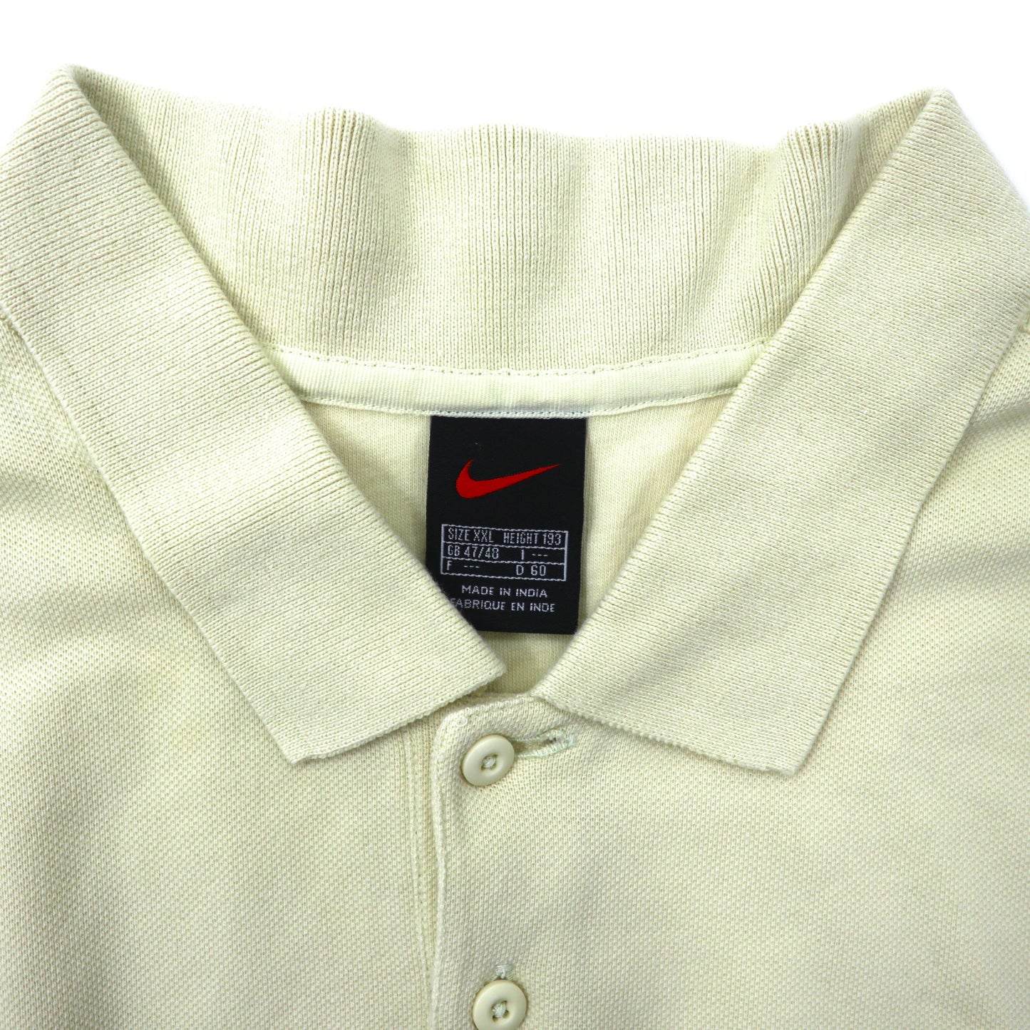 NIKE ポロシャツ XXL ベージュ コットン ロゴ刺繍 ビッグサイズ 黒タグ 90年代