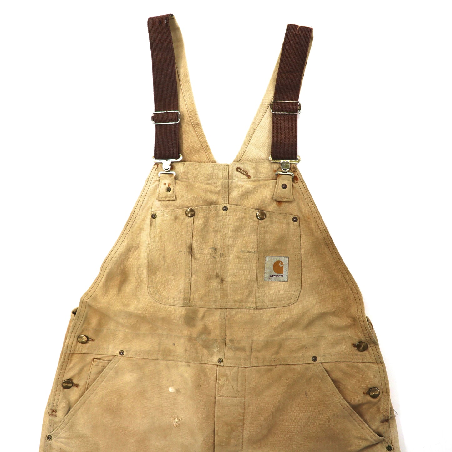 CARHARTT Double knee Overall 40 Beige Duck Star Tag 80s USA Made