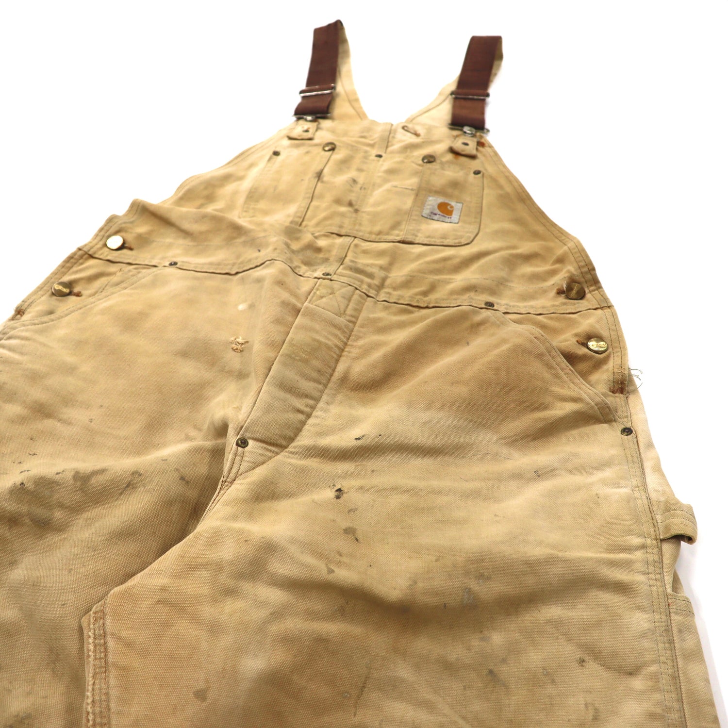 CARHARTT Double knee Overall 40 Beige Duck Star Tag 80s USA Made