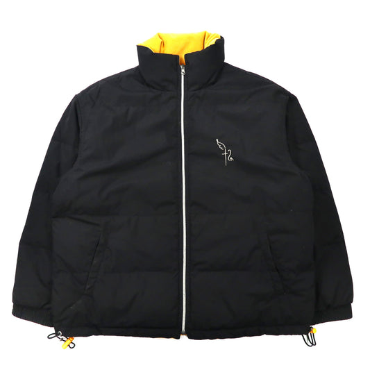 Castelbajac sport リバーシブル ダウンジャケット フリースジャケット 4 ブラック イエロー ポリエステル ビッグサイズ 90年代