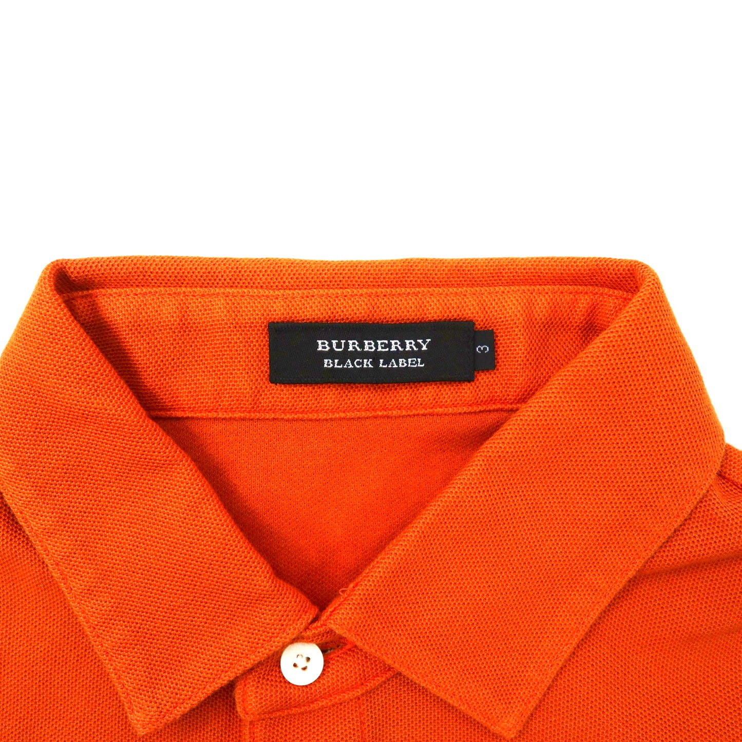 BURBERRY BLACK LABEL ポロシャツ 3 オレンジ コットン スモールロゴ刺繍