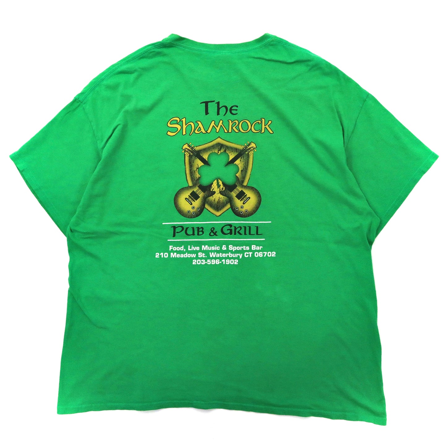 GILDAN ビッグサイズ プリントTシャツ 2XL グリーン コットン 両面プリント THE SHAMROCK アイリッシュパブ