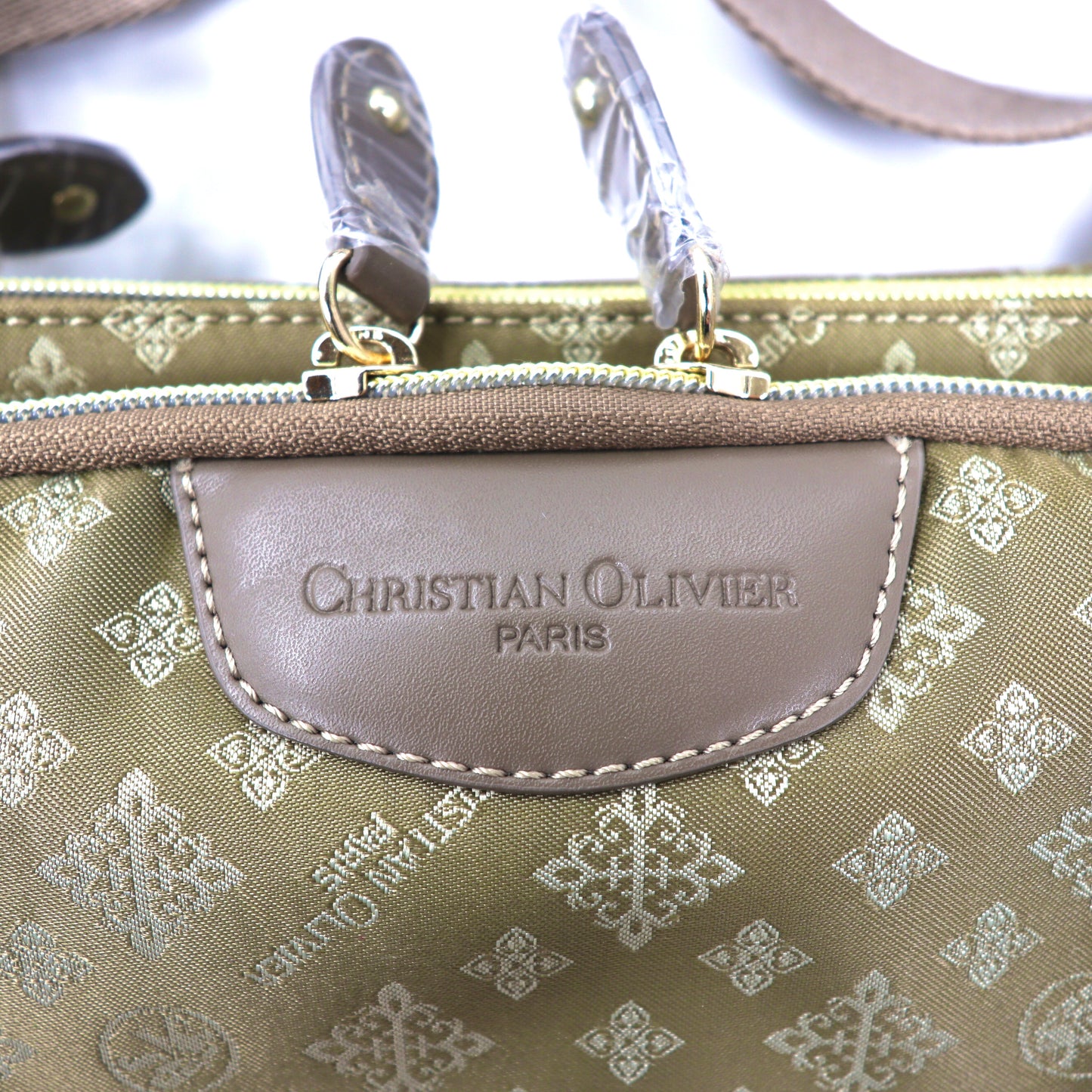 CHRISTIAN OLIVIER 2wayショルダーバッグ ベージュ ナイロン モノグラム 未使用品