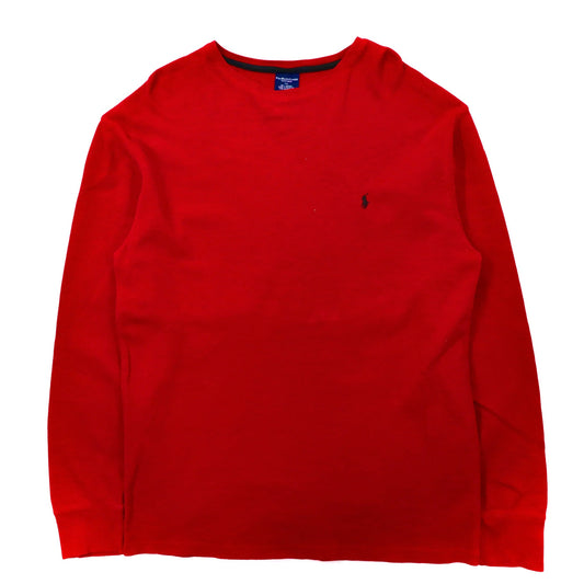 POLO RALPH LAUREN ビッグサイズ サーマル ロングスリーブTシャツ 2XL レッド コットン パキ綿 スモールポニー刺繍