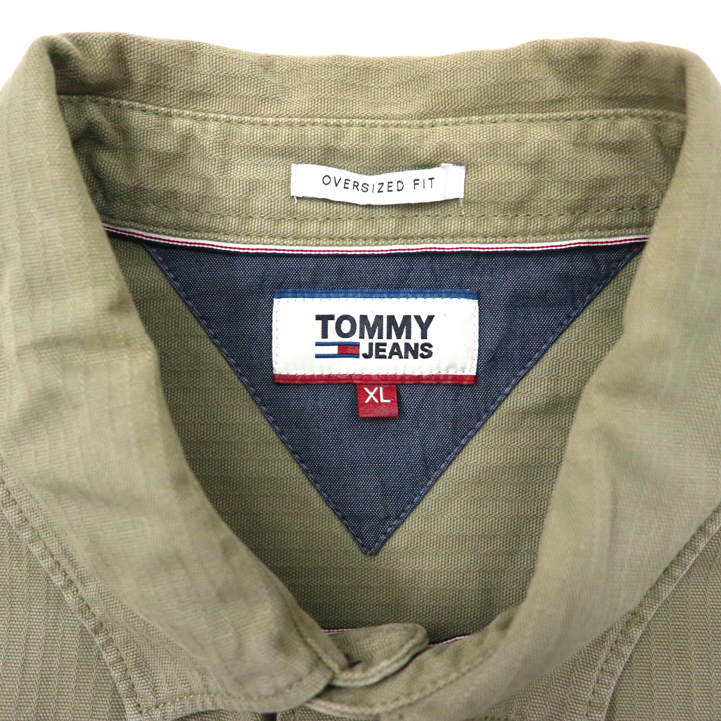 TOMMY JEANS ワークシャツ XL カーキ コットン OVERSIZED FIT