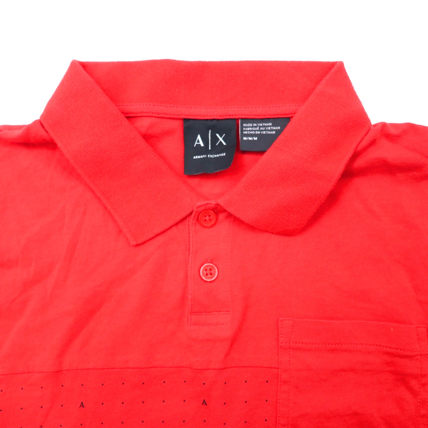 A|X ARMANI EXCHANGE ポロシャツ M レッド コットン