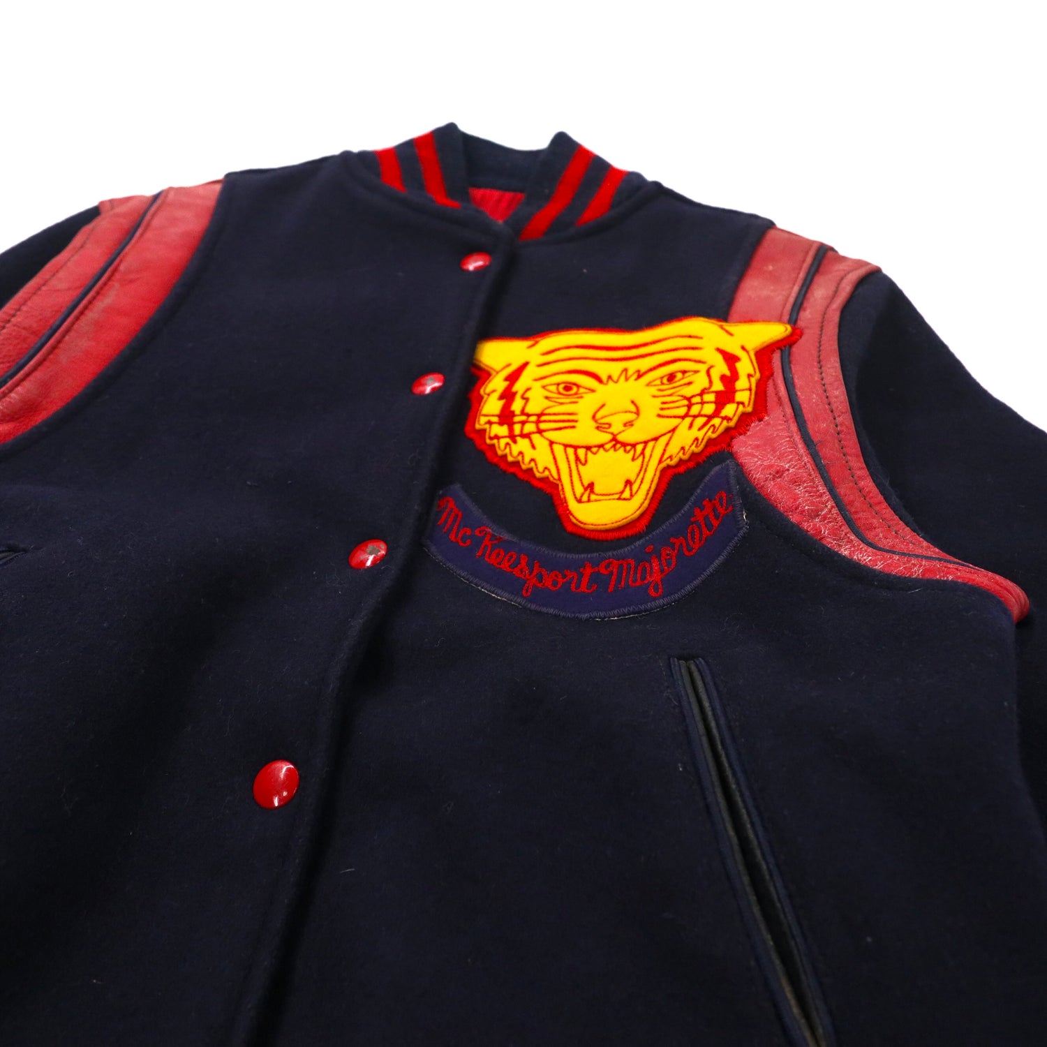 HATCHERS VARSITY JACKET 36 Navy Tiger Patch 60's USA Made – 日本然