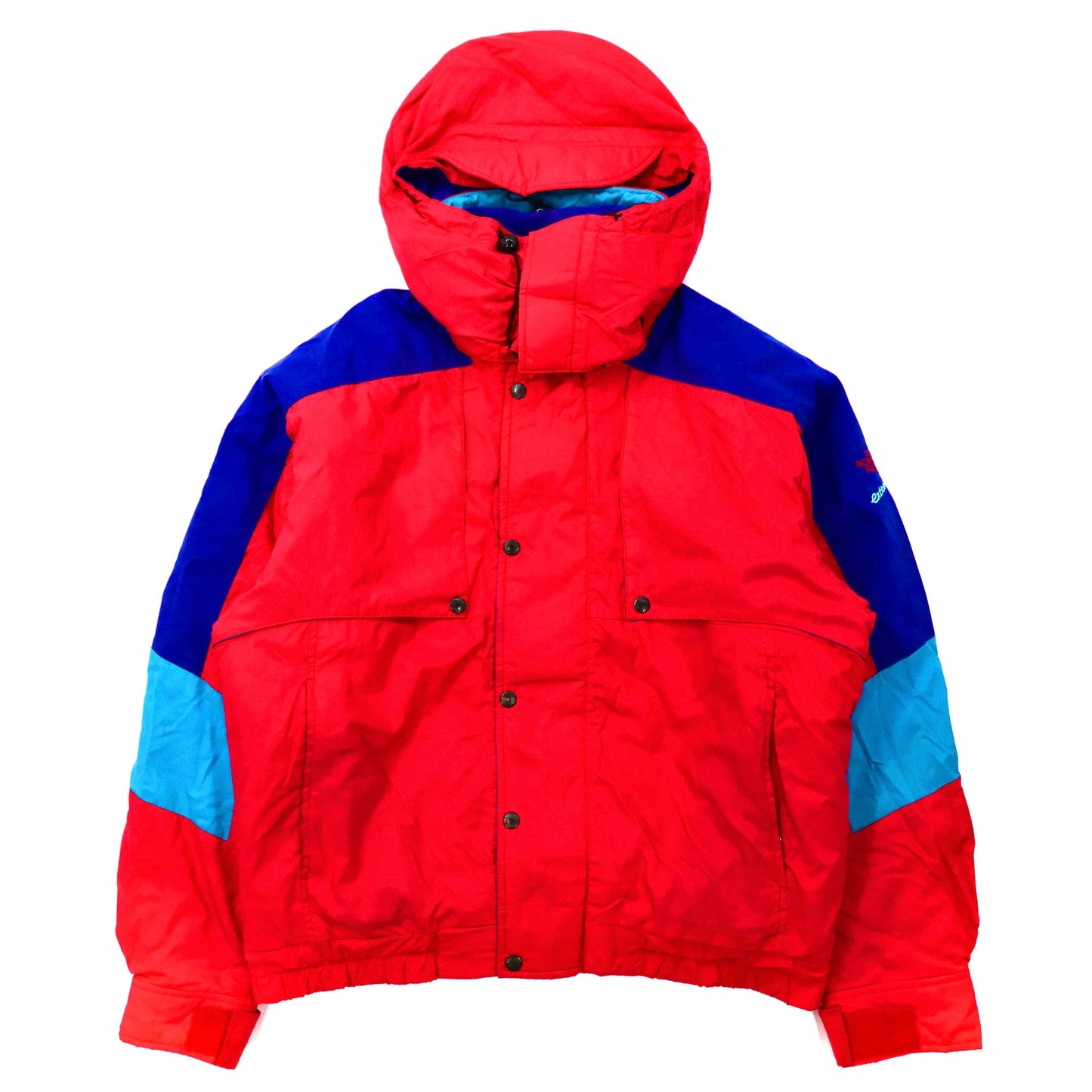THE NORTH FACE EXTREME PUFFER Hoodie M Red Multicolor Extreme 90s 